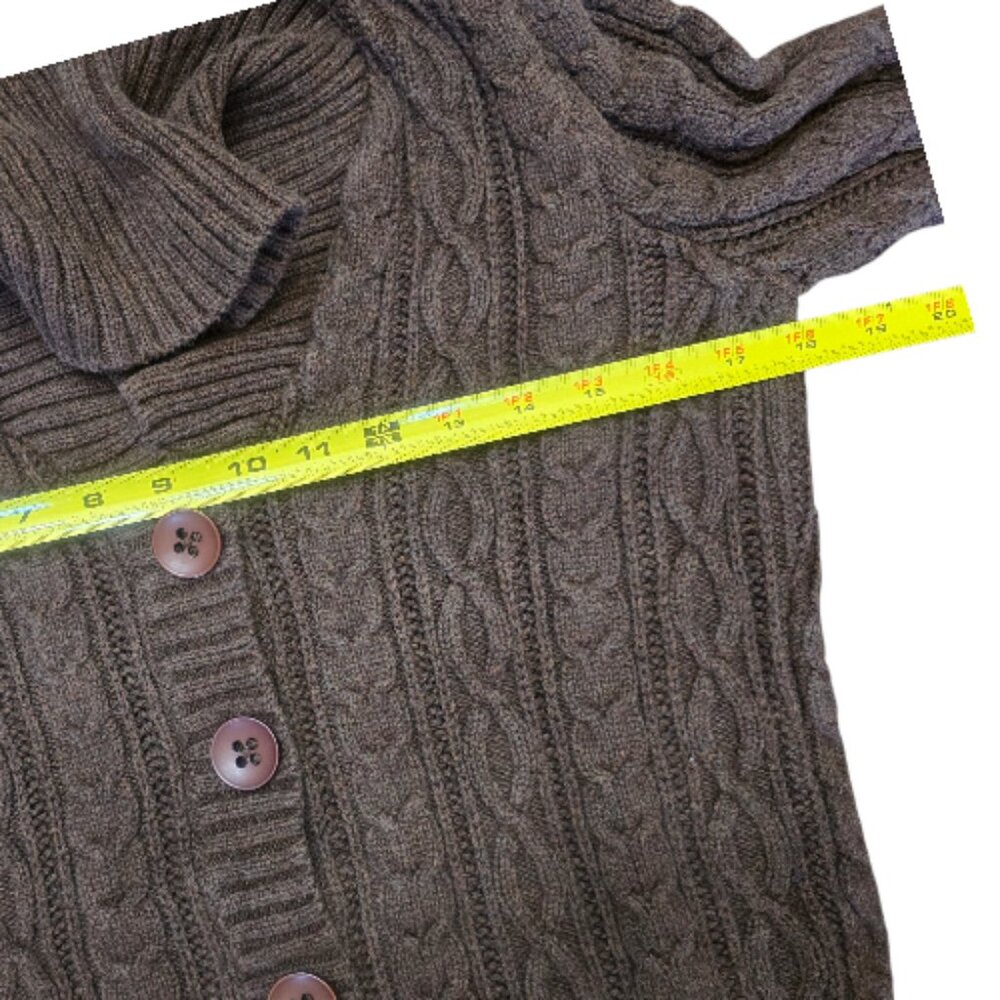 Y2K Chocolate Brown Cable Knit Sweater sz S - Picture 7 of 12